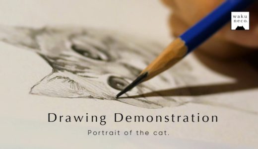 【鉛筆画】Drawing Demonstration by wakuneco.☆猫の絵を描きました。【ASMR】