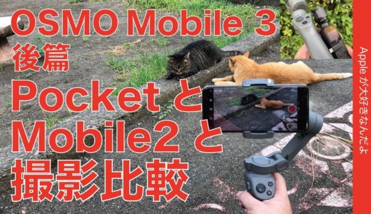 DJI OSMO Mobile 3 後編： Mobile2とPocketと撮影比較！iPhoneスマホ用ジンバル・歩行/ジョグ/ネコ写など実機レビュー